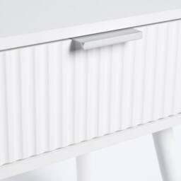 OHS Venice Bedside Table 1 Drawer Cabinet Nightstand Storage Unit in White - thumbnail 7