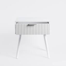 OHS Venice Bedside Table 1 Drawer Cabinet Nightstand Storage Unit in White - thumbnail 5