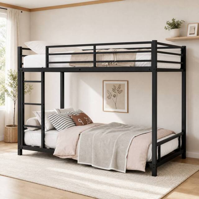 STILVORA Bed Frame 3ft Single with metal frame Black - Size: Junior - image 1