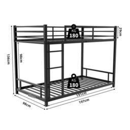 STILVORA Bed Frame 3ft Single with metal frame Black - Size: Junior - thumbnail 4