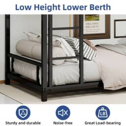 STILVORA Bed Frame 3ft Single with metal frame Black - Size: Junior - thumbnail 9