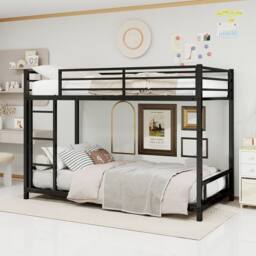STILVORA Bed Frame 3ft Single with metal frame Black - Size: Junior - thumbnail 3