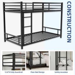 STILVORA Bed Frame 3ft Single with metal frame Black - Size: Junior - thumbnail 8