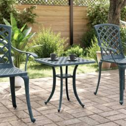 Berkfield Home Garden Table Green 53x53x53 cm Cast Aluminium - Size: 53 x 53 x 53 cm - thumbnail 3