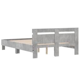 Berkfield Home Bed Frame with LED without Mattress Concrete Grey 135x190 cm Double - thumbnail 9