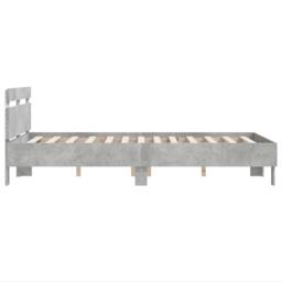 Berkfield Home Bed Frame with LED without Mattress Concrete Grey 135x190 cm Double - thumbnail 8
