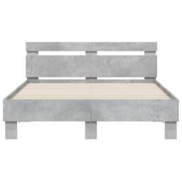 Berkfield Home Bed Frame with LED without Mattress Concrete Grey 135x190 cm Double - thumbnail 7
