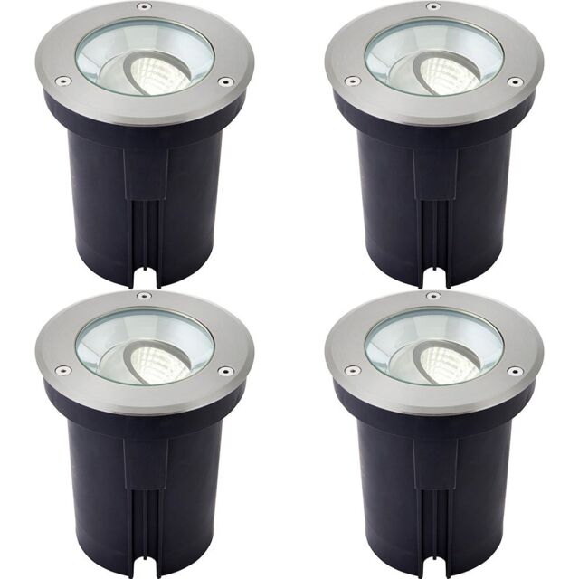 Loops 4 PACK Stainless Steel IP67 Ground Light - 13W Cool White LED - Tilting Head in Metallics - image 1