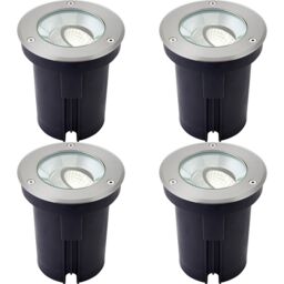 Loops 4 PACK Stainless Steel IP67 Ground Light - 13W Cool White LED - Tilting Head in Metallics