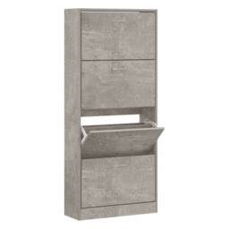 Berkfield Home Shoe Cabinet Concrete Grey 63x24x147 cm Engineered Wood - Size: 63 x 24 x 147 cm - thumbnail 1