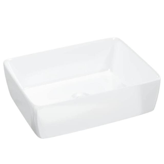 Berkfield Home Wash Basin White 48x37x13 cm Ceramic Rectangle - Size: 48 x 37 x 13 cm - image 1
