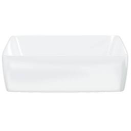 Berkfield Home Wash Basin White 48x37x13 cm Ceramic Rectangle - Size: 48 x 37 x 13 cm - thumbnail 4