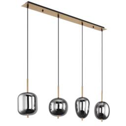 Netlighting Blacky I Bar Pendant Ceiling Light BrassColoured Glass Shade 4x E14 in Gold - thumbnail 2