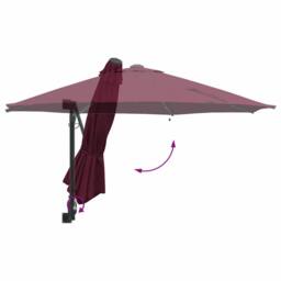 Berkfield Home Stylish Wall-mounted Garden Parasol with LEDs Bordeaux Red 248 cm in Burgundy - thumbnail 8