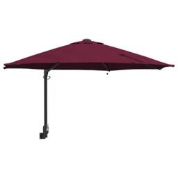 Berkfield Home Stylish Wall-mounted Garden Parasol with LEDs Bordeaux Red 248 cm in Burgundy - thumbnail 3