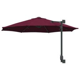 Berkfield Home Stylish Wall-mounted Garden Parasol with LEDs Bordeaux Red 248 cm in Burgundy - thumbnail 6