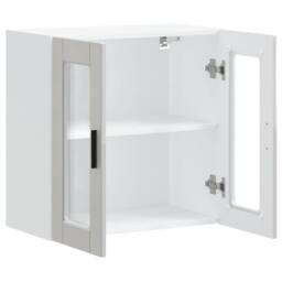 Berkfield Home Kitchen Wall Cabinet with Glass Door Porto High Gloss White - thumbnail 5