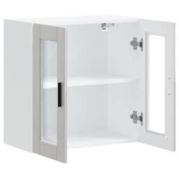 Berkfield Home Kitchen Wall Cabinet with Glass Door Porto High Gloss White - thumbnail 7