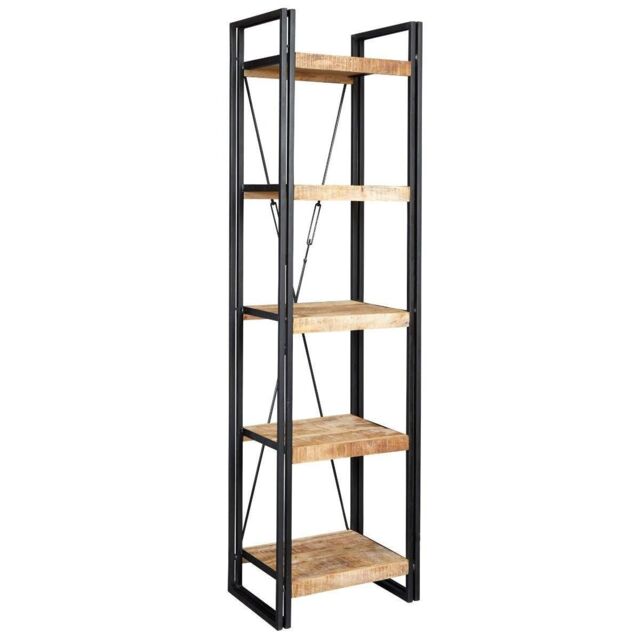 IH Design Franciscan Up cycled Industrial Mintis Narrow Open Bookcase in Brown - image 1