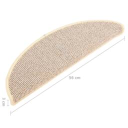 Berkfield Home Carpet Stair Treads 15 pcs White & Brown 56x17x3 cm in Natural - Size: Medium - thumbnail 8