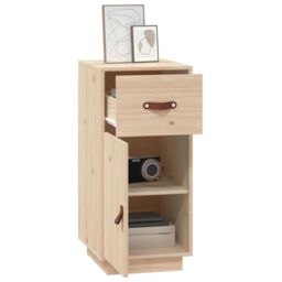 Berkfield Home Sideboard 34x40x75 cm Solid Wood Pine in Brown - Size: 34 x 40 x 75 cm - thumbnail 5