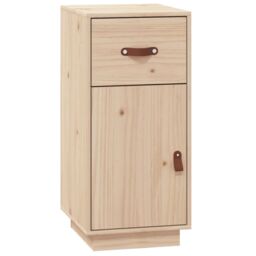 Berkfield Home Sideboard 34x40x75 cm Solid Wood Pine in Brown - Size: 34 x 40 x 75 cm - thumbnail 2