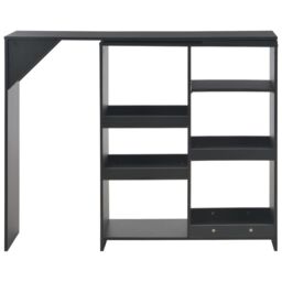 Berkfield Home Bar Table with Moveable Shelf Black 138x39x110 cm - Size: 138 x 39 x 110 cm - thumbnail 2