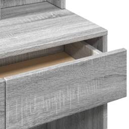 Berkfield Home Beautiful Dressing Table with Mirror Grey Sonoma 80x41x144.5 cm - thumbnail 8