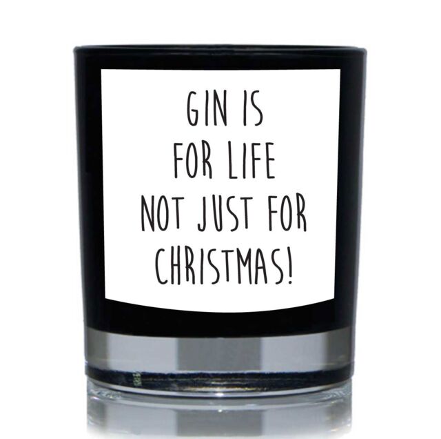 60 SECOND MAKEOVER Gin Life Not Just For Christmas Funny 20cl Candle in Black