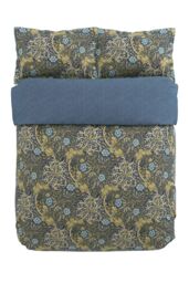 Morris & Co 'Seaweed' Cotton Duvet Cover Set in Dark Blue - Size: King - thumbnail 3