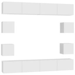 Berkfield Home 8 Piece TV Cabinet Set White Engineered Wood - thumbnail 2