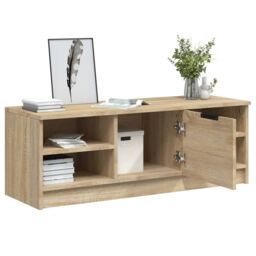 Berkfield Home TV Cabinet Sonoma Oak 102x35.5x36.5 cm Engineered Wood in Brown - thumbnail 5