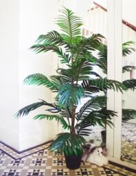 Leaf Large Artificial Palm Tree 140cm Areca Palm Extra Tall Realistic Leaves Potted Botanik in Green - thumbnail 1