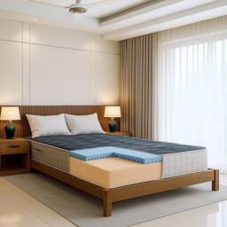 The White Stone Memory Foam Mattress 20cm 9-Zone Hypoallergenic in White - Size: Single - thumbnail 2
