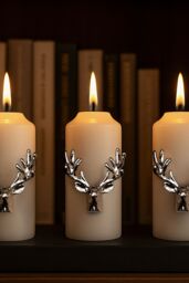 Marco Paul Silver Stag Head Candle Pins Stag Accessories Reindeer Candle - thumbnail 7