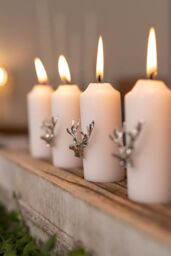 Marco Paul Silver Stag Head Candle Pins Stag Accessories Reindeer Candle - thumbnail 2