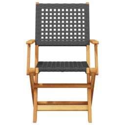 Berkfield Home 3 Piece Bistro Set Black Poly Rattan & Solid Wood - thumbnail 4