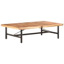 Berkfield Home Coffee Table 142x90x42 cm Solid Acacia Wood in Brown - Size: 142 x 90 x 42 cm - thumbnail 2
