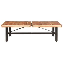 Berkfield Home Coffee Table 142x90x42 cm Solid Acacia Wood in Brown - Size: 142 x 90 x 42 cm - thumbnail 1