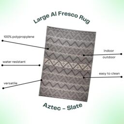 Marco Paul 210cm x 150cm Outdoor Alfresco Rug - Aztec Slate in Grey - Size: 150 cm x 210 cm - thumbnail 6