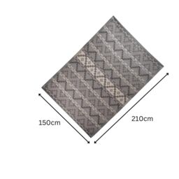 Marco Paul 210cm x 150cm Outdoor Alfresco Rug - Aztec Slate in Grey - Size: 150 cm x 210 cm - thumbnail 4