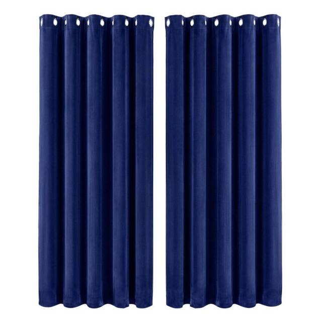 KORVIXA Thick Thermal Blackout Curtains Velvet 66x90 Inch in Blue - Size: 100 cm - 150 cm - image 1