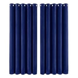 KORVIXA Thick Thermal Blackout Curtains Velvet 66x90 Inch in Blue - Size: 100 cm - 150 cm - thumbnail 1