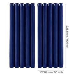 KORVIXA Thick Thermal Blackout Curtains Velvet 66x90 Inch in Blue - Size: 100 cm - 150 cm - thumbnail 2