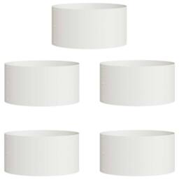 Berkfield Home White White Metal Planters White Metal 40 cm diameter Metal Planters - thumbnail 3