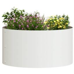 Berkfield Home White White Metal Planters White Metal 40 cm diameter Metal Planters - thumbnail 1
