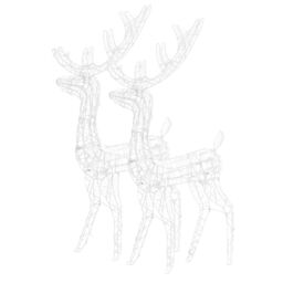 Berkfield Home Acrylic Reindeer Christmas Decorations 2 pcs 120 cm Cold White - thumbnail 4