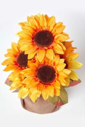 Homescapes Yellow & Golden Artificial Sunflower Arrangement in Burlap Pot - thumbnail 2