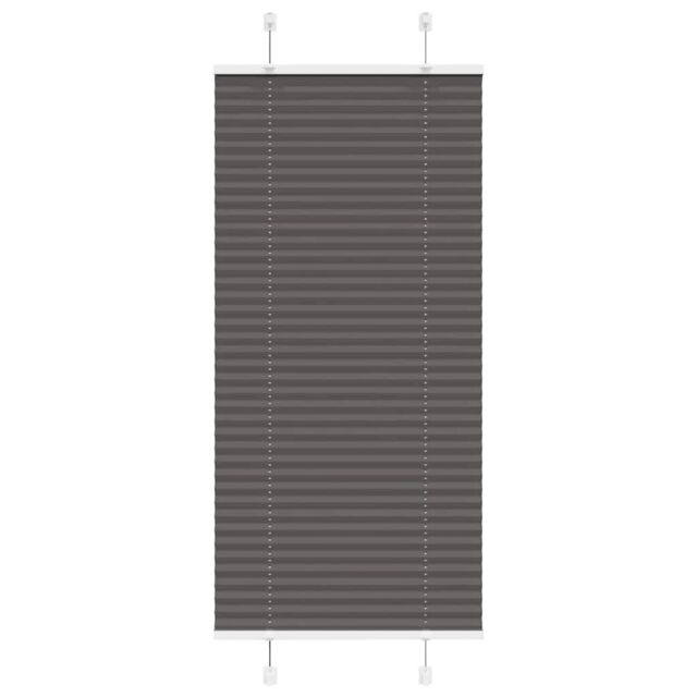 Berkfield Home Pleated Blind Black 65x150 cm Fabric Width 64.4 cm Polyester - image 1