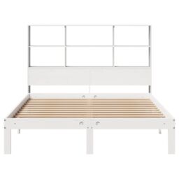 Berkfield Home Bookcase Bed without Mattress White 160x200cm Solid Wood Pine - Size: 160x200 cm - thumbnail 4